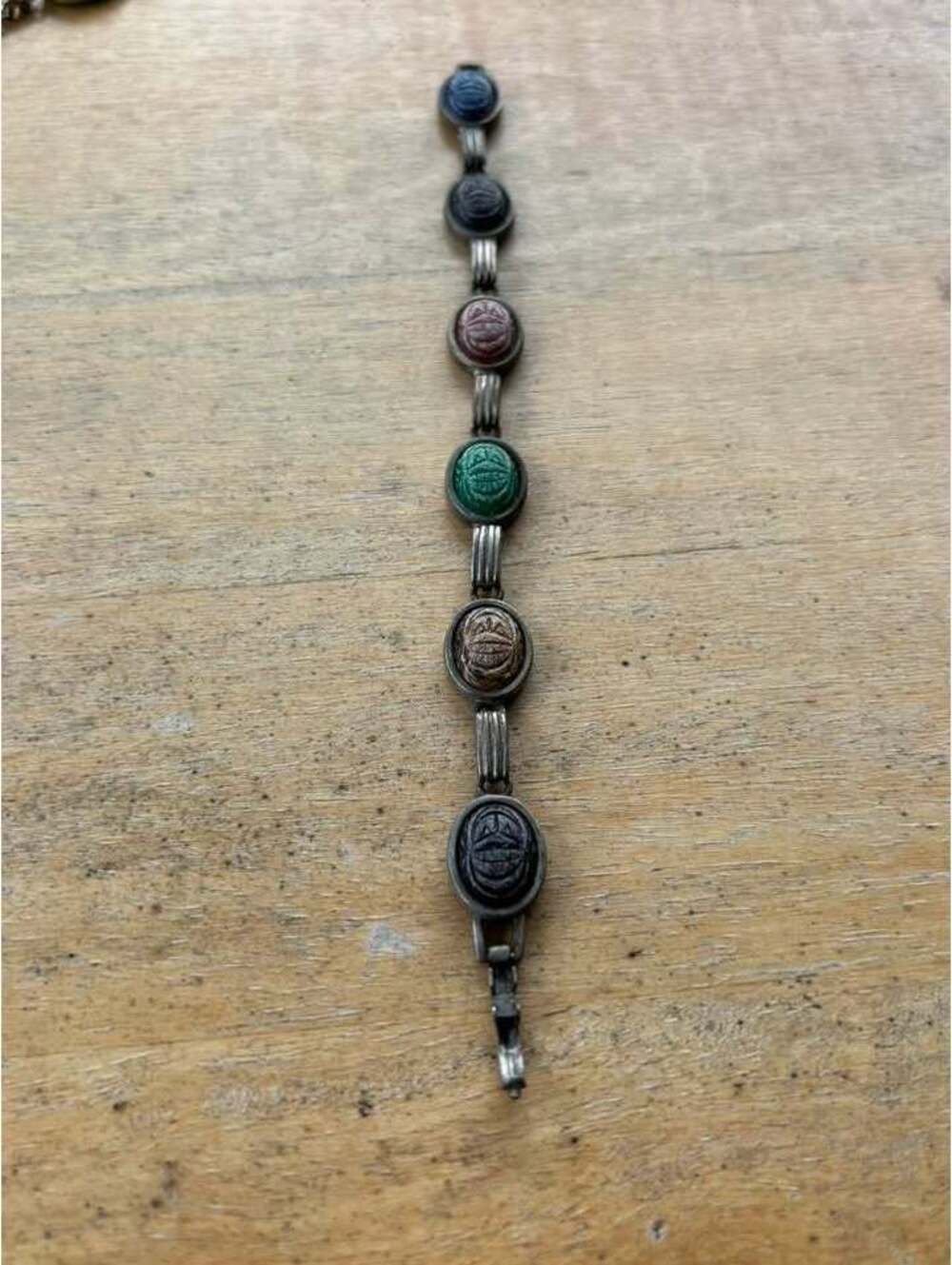 Vintage Multi-Stone Scarab Bracelet